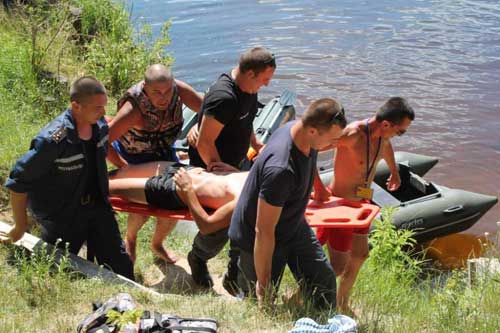 Навчання на воді для рятувальників провели у Пирятинському районі на Масальському 