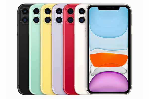 iPhone 11 спереди и сзади во всех цветовых вариантах