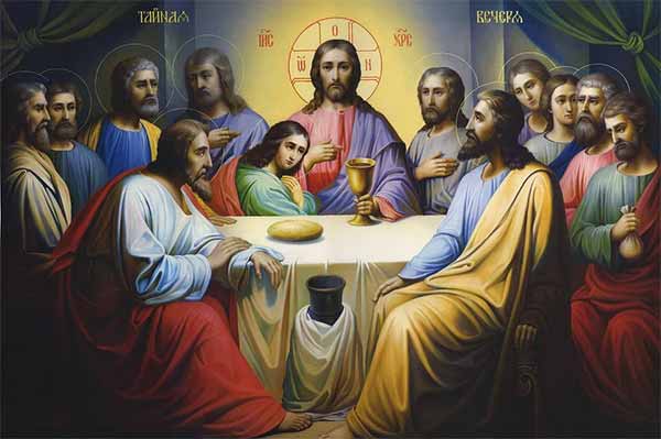 Таємна вечеря Ісуса Христа з 12 апостолами