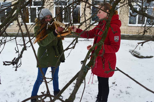 На Гребінківщині діти долучились до опіки за птахами в зимовий період