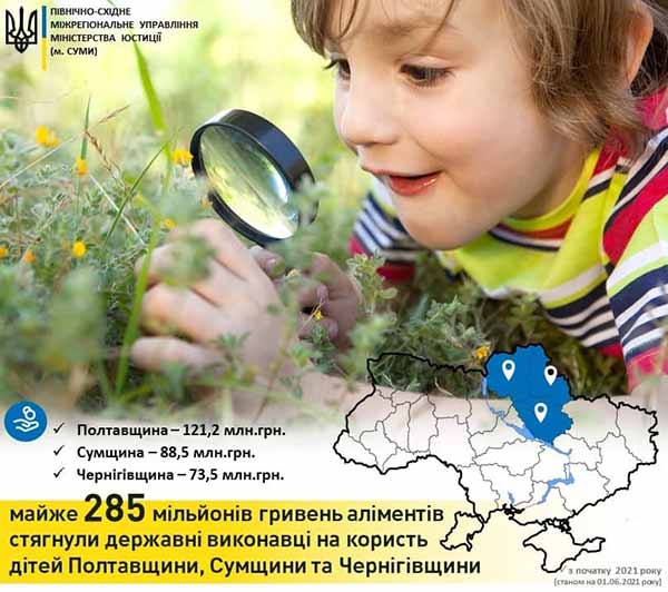 На Полтавщині 285 мільйонів гривень примусово повернули дітям