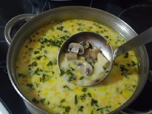 Грибной крем-суп с сыром