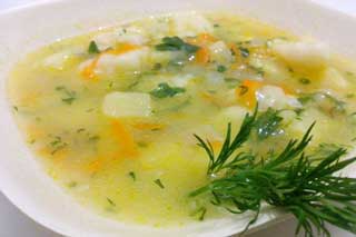 Легкий овощной суп с клецками