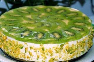 Творожный торт с киви без выпечки