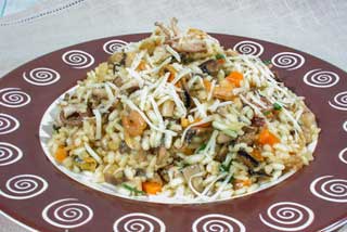  Ризотто с морепродуктами и грибами