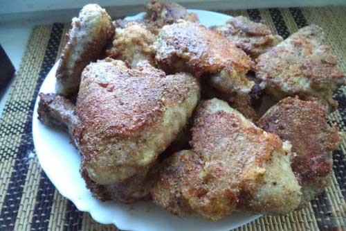 Курица жареная с сыром