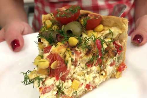 Песочный пирог "Овощная корзина"