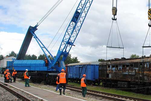 На базі відбудовчого поїзду станції Гребінка відбувся семінар та полігонні навчання 