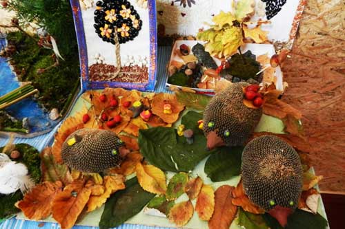 У Гребінківській школі №1 пройшла виставка робіт з природного матеріалу