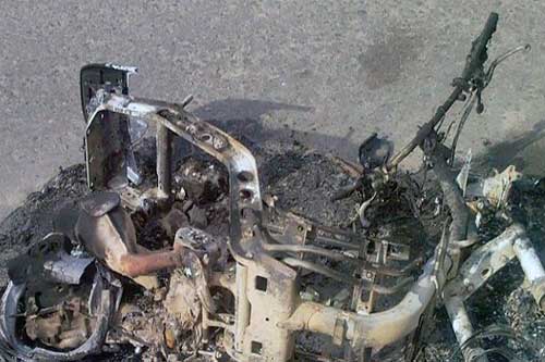 У Гребінці внаслідок ДТП згорів скутер