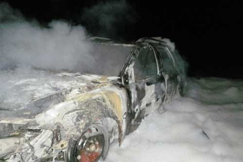 На Полтавщині у згорілому автомобілі виявили труп чоловіка