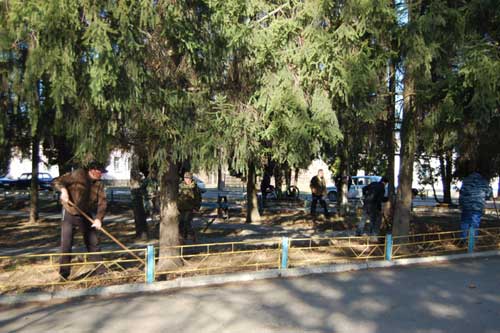 Близько сорока учасників АТО з Гребінківщини прибрали парк 