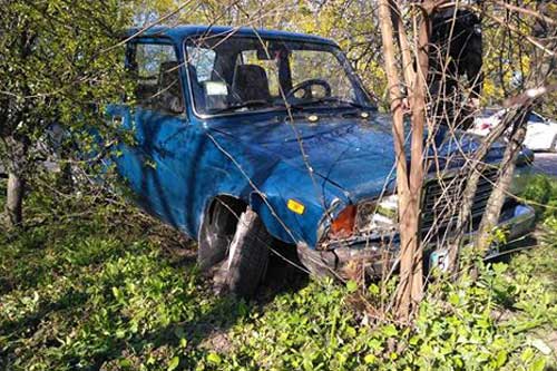 У Лубнах нетверезий водій зачипив бордюр та здійснив наїзд на дерево