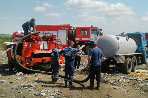 На міському сміттєзвалищі Пирятина рятувальники ліквідували пожежу 