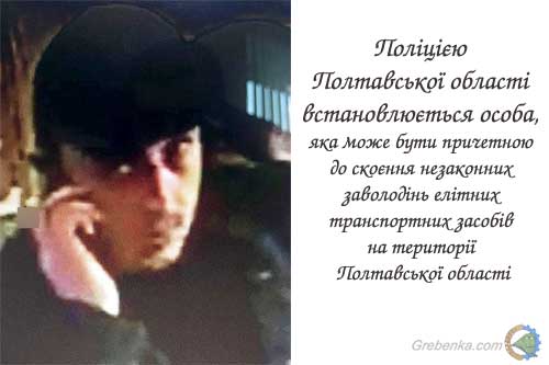 Поліція Полтавської області розшукує викрадача елітних авто