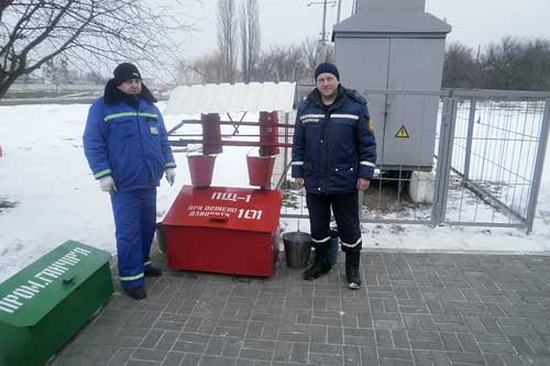 На території автозаправної станції Пирятинські рятувальники провели навчання 