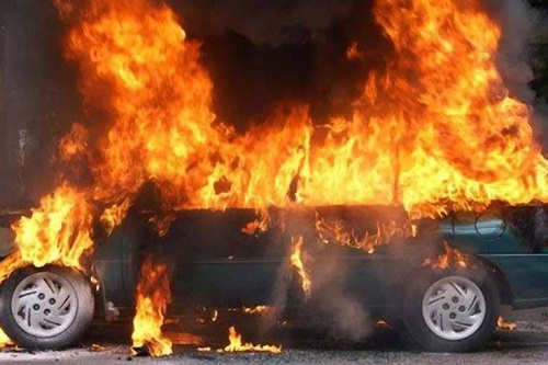 На Полтавщині згорів автомобіль Hyundai Coupe