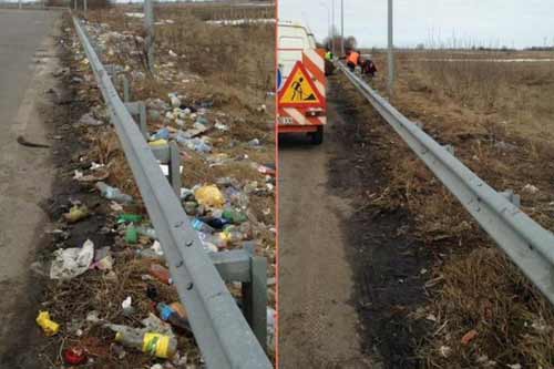 На Пирятинщині з одного кілометра автодороги "Київ - Харків" вивезли три вантажівки сміття