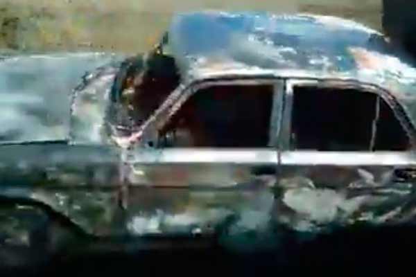 Поблизу Гребінки вогонь знищив автомобіль марки 