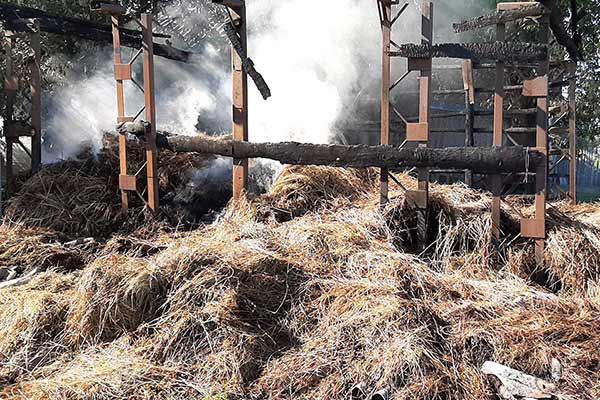 На Оржиччині вогонь знищив 10 тонн сіна 