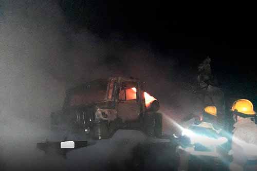 На Полтавщині згорів ГАЗ-66