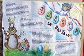 Гребінківська ЗОШ №1: Виставка плакатів до Великодня