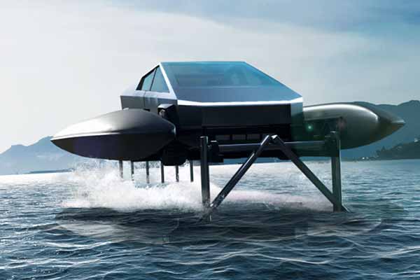  Компанія Cybercat запропонувала модифікувати Tesla Cybertruck в автомобіль-амфібію на підводних крилах 