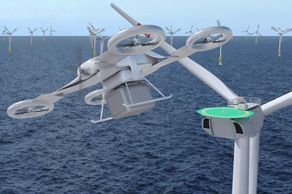  Німеччина тестує можливість використання повітряних таксі та дронів для обслуговування морських вітряних електростанцій 