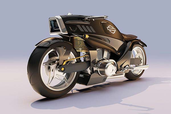  Концепт Harley-Davidson Street Fighter з гібридним <b>двигуном</b> привносить пропорції автомобіля в дизайн мотоцикла 
