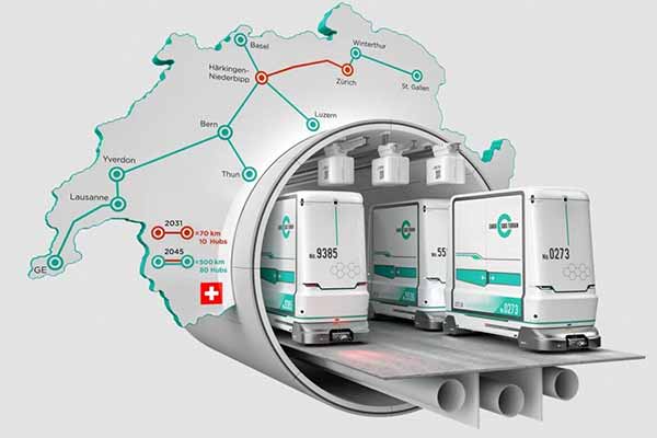  Компанія Cargo Sous Terrain побудує у Швейцарії автономну підземну систему перевезення вантажів 