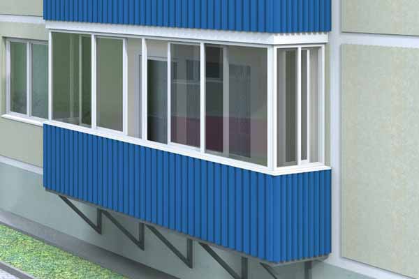 Отделка балкона пластиковым профнастилом Отделка балкона пластиковым профнастилом