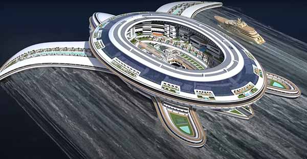 Плавуче місто у формі черепахи