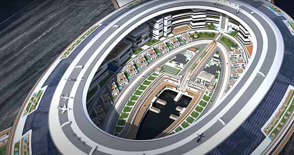 Плавуче місто у формі черепахи