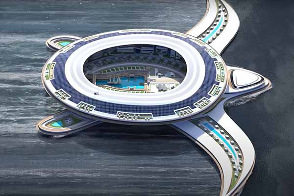 Плавуче місто у формі черепахи