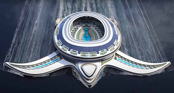 Плавуче місто у формі черепахи