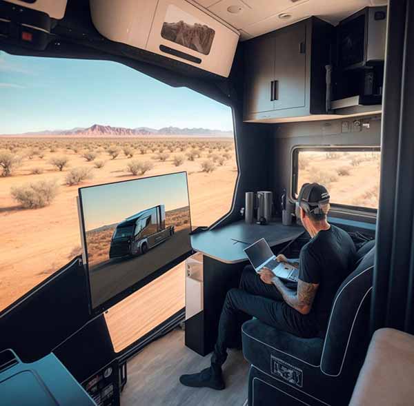 Електричний будинок на колесах на базі електровантажівки Tesla Semi Електричний будинок на колесах на базі електровантажівки Tesla Semi