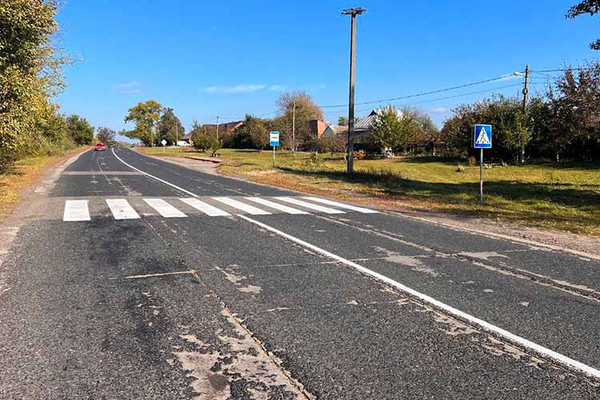 Відрізок траси Р-67 у межах Пирятинської громади