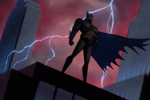 Бэтмен стоит и ударяет молния Бэтмен стоит и ударяет молния