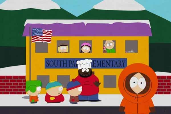 Дети прибывают в начальную школу Южного парка Дети прибывают в начальную школу Южного парка