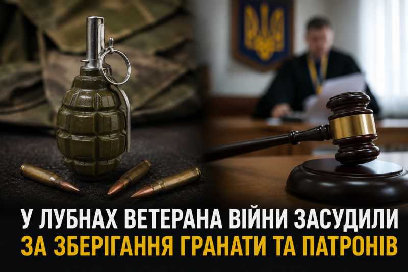 У Лубнах ветерана війни засудили за незаконне зберігання гранати та патронів