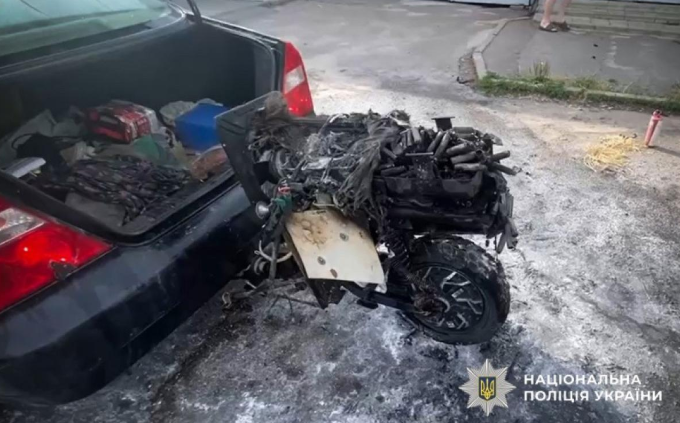 У Миргороді під час руху загорілася конструкція на автомобілі Chery Eastar