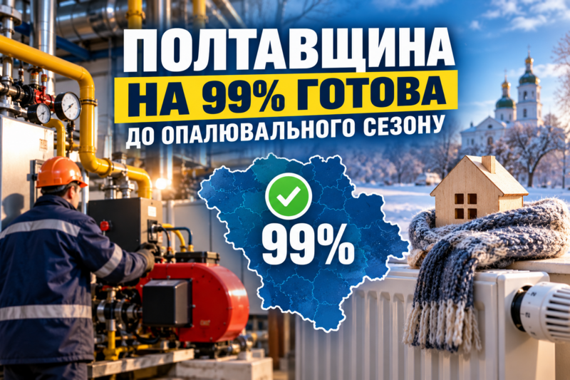 Полтавщина на 99% готова до опалювального сезону: котельні підготовлені повністю