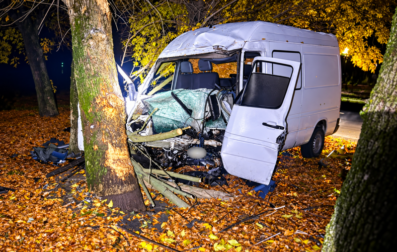 У Лубнах 18-річний водій Mercedes-Benz Sprinter врізався в дерево