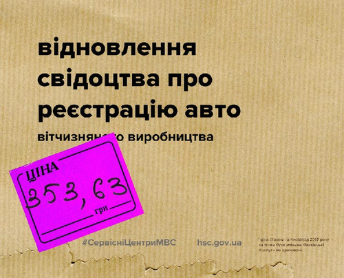 Цінники послуг від сервісних центрів МВС