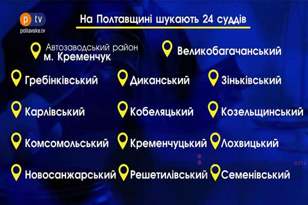 На Полтавщині шукають 24 суддів