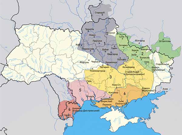 Карта земель України у другій половині 18 століття Карта земель України у другій половині 18 століття