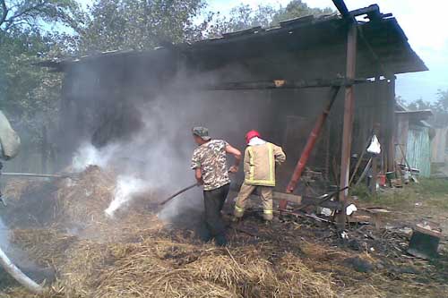  У селі Березівка на Гребінківщині у <b>господарки</b> згоріло пів тонни сіна 