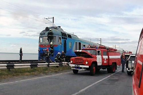  Дизель-потяг «Шевченково - Гребінка» загорівся поблизу <b>Черкас</b> (ВІДЕО) 