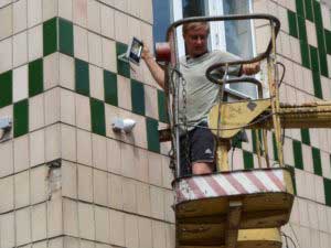 У Гребінці підсвітили фасад районного суду