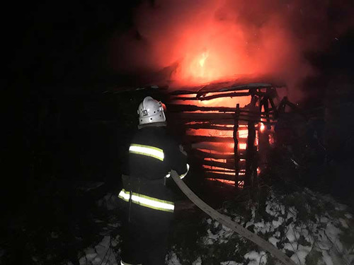 На Полтавщині спалахнув сарай з дровами та гараж